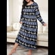 thumbnail image 4 of Camisón de Larga para Mujer, Estampado, Camiseta, Vestido de Dormir Alce - Azul XXL, 4 of 6