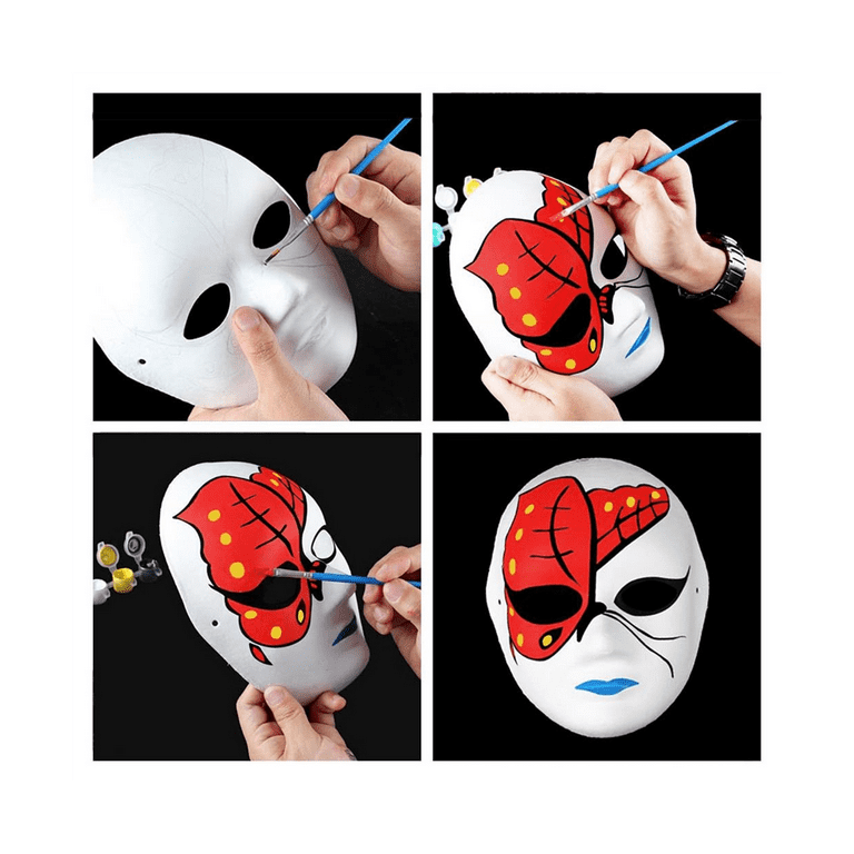 CALPALMY 30 Pack 2 Sizes Paper Mache Masks - Create Artistic Craft Projects  from Wall Decorations to Theater and Halloween Costumes; Party, Masquerade