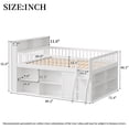 thumbnail image 6 of Bellemave Queen Size Loft Bed with Storage and Headboard LED Light, Wooden Low Loft Bed with Bookshelf, Space-Saving Loft Beds Frame with Cabinet for Small Bedroom, No Box Spring Needed, White, 6 of 6