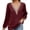 Wine, variant on Scyoekwg Womens Long Sleeve Tops Dressy V-Neck Crochet Lace Trim Elegant Shirts Lightweight Loose Vintage Solid Color Fall Clothes Casual Pullover