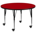 thumbnail image 1 of Bowery Hill Table d'Activité Mobile Ronde 26 Pouces x 42 Pouces en Rouge, 1 of 2