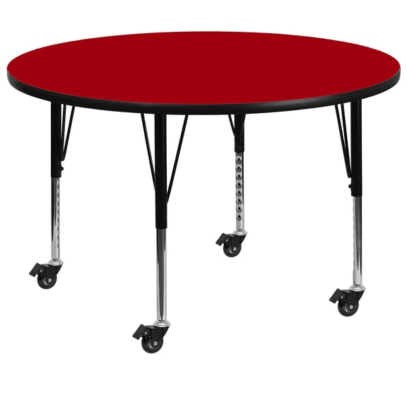 Bowery Hill 26" x 42" Round Mobile Activity Table in Red