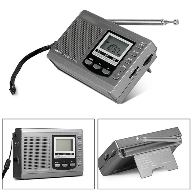 Radio Digital, Mini Radio EstéREO Portátil Con Altavoz Estéreo de Reloj de Alarma Digital para la la Oficina de Vieges en Casa