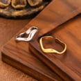 thumbnail image 3 of Thumb Ring Irregular Line Shape Adjustable Opening Design Finger Ring Stainless Steel Finger Band Versatile Jewelry Gift, 3 of 8