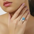 thumbnail image 2 of YoTreasure Blue Copper Turquoise Solid .925 Sterling Silver Designer Ring, 2 of 7