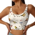 thumbnail image 2 of Lsque Little Birds Printed Women'S Sports Bra, Compression, Moisture Wicking, High-Impact Sports Bra For Women,Supportive sports bra-Small, 2 of 9