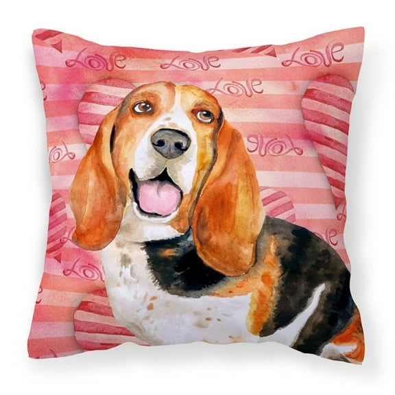 Carolines Treasures  Basset Hound Love Fabric Decorative Pillow