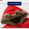 thumbnail image 4 of URMAGIC Toddler Kid Little Girl Boy Ear Hooded Puffer Jacket Fleece Thickness Coat, 4 of 8