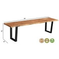 thumbnail image 5 of Pemberly Row 66" Live Edge Solid Wood Dining Bench in Brown/Black, 5 of 5