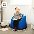 thumbnail image 3 of Big Joe Milano Child-Sized Bean Bag Chair for Kids Bedroom and Reading Nook, Sapphire, Durable Easy-Clean Polyester Nylon Blend, Refillable, 3 of 8