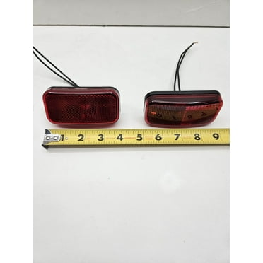 (2) 4" Red Incandescent Side Marker Clearance Lights Trailer Camper RV Lights
