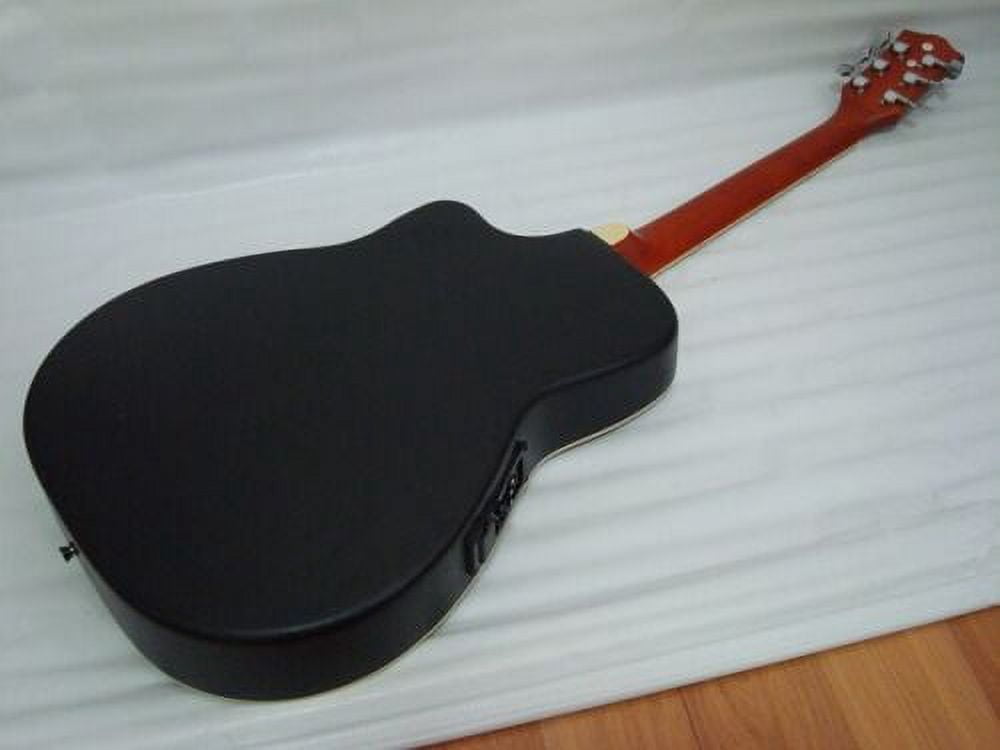 Ktone Acoustic Electric Guitar, 6-String, High Gloss Black Finish, 41" Length
