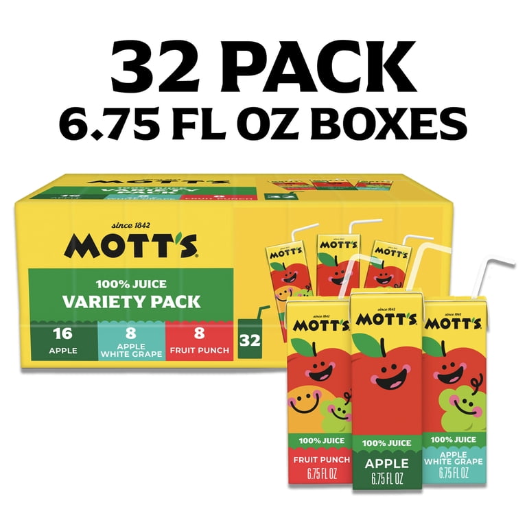 Mott's 100% Apple Juice Variety Pack, 6.75 fl oz, 32 Pack Boxes photo 3