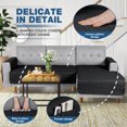 thumbnail image 3 of TAOCOCO L Shaped Couch Cover Sectional Sofa Cover Anti-Slip Pet Couch Cover with Chaise Lounge for Right Sectional Sofa L Shape Couch Slipcover, Small; Black, 3 of 7