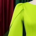 thumbnail image 6 of AURA Women’s Flared Mid Length Dress Round Neck Three Quarter Sleeve High Waist Zipper S XXXL, 6 of 7