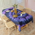 thumbnail image 3 of Blue Purple Tie Dye Pattern Rectangle Tablecloth 60"x120",Waterproof Polyester Rectangle Table Cloth, Wipeable Spillproof Polyester Tablecloth for Dining, Camping, Indoor and Outdoor, 3 of 5