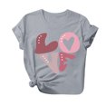 thumbnail image 2 of Fesfesfes Yoga Shirts for Women Fashion Women Valentine's Day Print Short Sleeve T-shirt Novelty Graphic Tops Womens Shirts M(US:6), 2 of 4