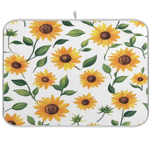 Kitchen Drying Mat 16x18In Drying Dish Mat Dish Drying Mats Kitchen Countertop Multi-Function Drain Drying Mat Kitchen Table Lovely Sunflower1