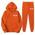 thumbnail image 4 of Womens Casual Pullover Hoodie with Drawstring and Trendy Letter Print Matching Tracksuit Set, 4 of 4