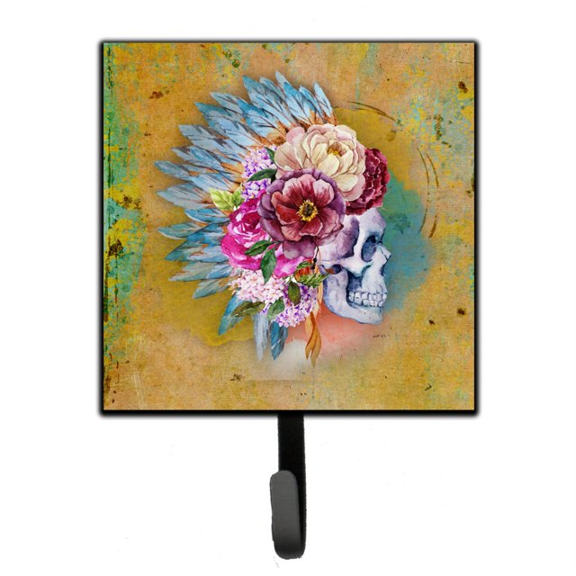"Treasures Day of the Dead Skull Wall Hook, pequeño, multicolor" Caroline's Treasures BB5129SH4
