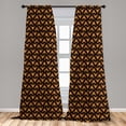 thumbnail image 4 of Ambesonne Owl Curtains, Angry Night Birds Pattern Art, Pair of 28"x95", Dark Orange and Charcoal Grey, 4 of 4