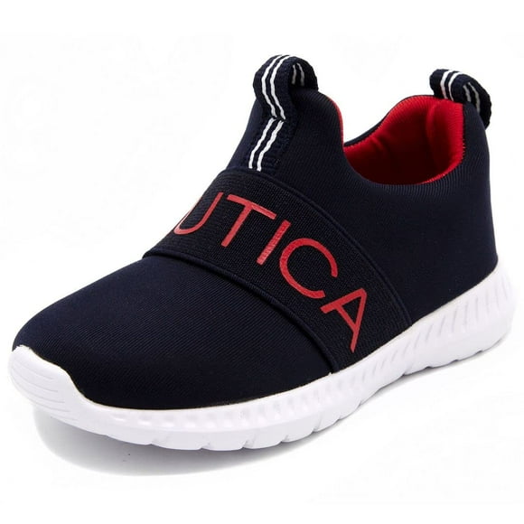 Nautica Kids Boys Slip-On Sneakers: Stylish and Comfortable Athletic Shoes for Boys and Girls in Toddler and Little Kid Sizes-Mattoon-Navy/Red-6