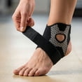 thumbnail image 5 of Adjustable Ankle Brace Compression Support Strap - Heel Cutout Design for Ligament Stability,3-Stage Elastic Sports Wrap for Running and Gym Black-M, 5 of 6