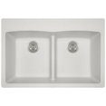 thumbnail image 1 of T812-blanc Double Égal Bol Bas-Diviser Évier TruGranite Topmount&44; Blanc, 1 of 1