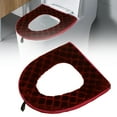 thumbnail image 6 of LGCASL Burgundy Toilet Seat Toilet Seat Cover Bathroom Soft Thicker Warmer Washable Cloth Toilet Seat Cover Most Size Toilet Lids for Bathroom, 6 of 10