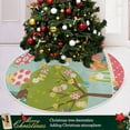thumbnail image 6 of FMSHPON Easter Tree Skirt Colorful Eggs Bunny Xmas Christmas Tree Skirt Stand Mat for Holiday Party Decoration Indoor Outdoor 48 inches, 6 of 6