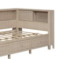 thumbnail image 2 of Mirightone Twin Size Daybed with Storage, Wood Twin Corner Bed Frame with Storage Drawers for Teens, Adults, Antique White Milk, 2 of 7