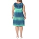 thumbnail image 3 of Vestidos de verano sin mangas de tie dye de talla grande Agnes Orinda para mujeres, vestido casual suelto tipo camiseta de playa 1X azul verde, 3 of 6