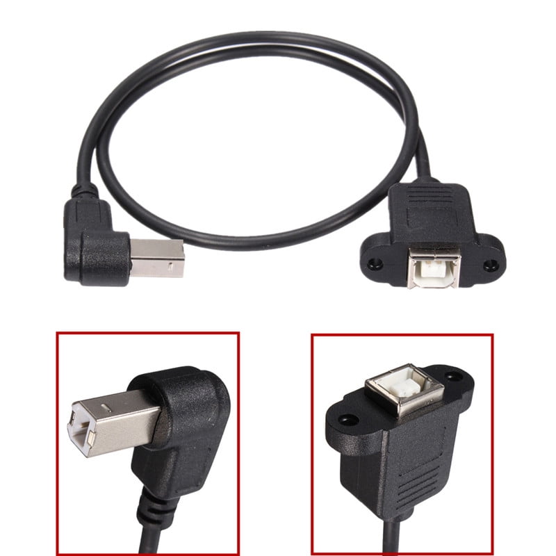 50cm USB 2.0 B Type Male to B Female Panel Mount Extension Charging Cable Cord