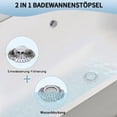thumbnail image 4 of Bathtub Drain Stopper with Hair Catcher,Adjustable Height Screw Design,Rust-Resistant Brass Plug for 38-44mm Drains, 4 of 7