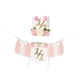 thumbnail image 2 of Banner de trona de medio cumpleaños, decoración para fiesta de cumpleaños, adornos creativos para colgar en la pared con hilo Rosa con sombrero, 2 of 9
