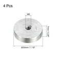 thumbnail image 2 of Unique Bargains M6 Thread 30mm Diameter Round Shape Aluminum Disc Hardware 4pack Aluminum Circle Disc Glass Top Adapter for Glass Table, 2 of 5