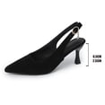 thumbnail image 5 of ShiShine Women's Slingback Kitten Heels Closed Pointed Toe Backless Wedding Party Dress Pumps Shoes, 5 of 9
