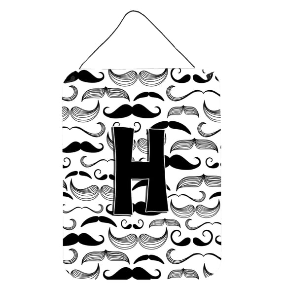 Letter H Moustache Initial Wall or Door Hanging Prints