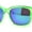Dark Green - Teal Mirror, variant on Kush Color Mirror Mens Sport Horn Rim Rectangle Plastic Sunglasses Blue - Blue Mirror