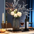 thumbnail image 3 of Florero Dinyeo, grande, cilíndrico, de cristal marrón acanalado, 3 of 6