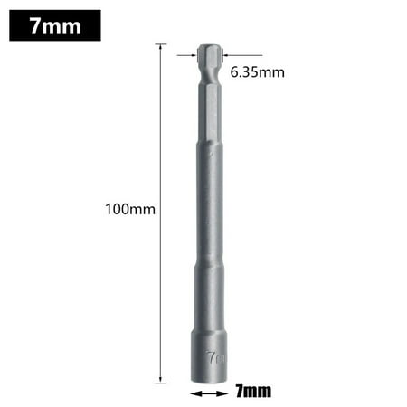 

100mm Long 6mm-19mm Hexagon Nut Driver Drill Bit Socket Wrench Extension Sleeve