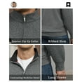 thumbnail image 5 of FEDTOSING Quarter Zip Pullover Sweater Men Vintage Fall V Neck Long Sleeve Polo Fleece Jacket, 5 of 7