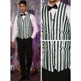 thumbnail image 4 of Unique Bargains Men's Business Slim Fit V Neck Sleeveless Striped Print Waistcoat Vest S Black, 4 of 6