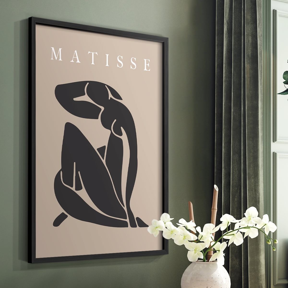 Matisse CCCLXXVIII in Black Solid Wood 22 x 28 Framed Print