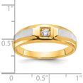 thumbnail image 2 of 14K Two-Tone Ibgoodman Men's Polished And Satin 1/10 Carat Diamond Complete Ringsize 10 (Width 6.62) - Jbsp, 2 of 5