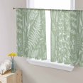 thumbnail image 3 of Sheer Curtains 45 inches Long, Sage Green Plant Silhouette Printing Light Filtering Sheer Window Curtains Rod Pocket Voile Drapes for Bedroom Living Room, 52"W x 45"L 2 Panels, 3 of 7
