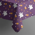 thumbnail image 5 of Halloween Square Tablecloth 42x42in(107x107cm) – Waterproof Polyester Printed Table Cover, Wrinkle Resistant & Washable for Kitchen Dining Picnic Party Decor, Pattern-V5-67, White, 5 of 6