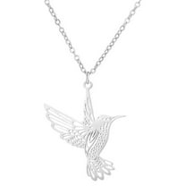 Guodhu Dainty Hummingbird Necklace Vintage Bird Stainless Steel Necklace Strong Brave Hummingbird Necklace Gift for Women