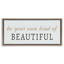 Stupell Industries Own Kind Of Beautiful Typography Painting Brown Floater Framed Art Print Wall Art, 31 x 14