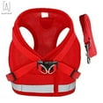 thumbnail image 3 of Gustave Dog and Cat Adjustable Reflective Harness Leash Pet Vest with Traction Rope Soft Mesh Corduroy Dog Harnesses "Red, XS", 3 of 11